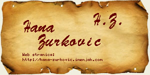Hana Zurković vizit kartica